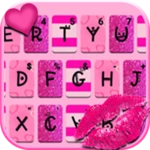 pink girly love keyboard theme android application logo